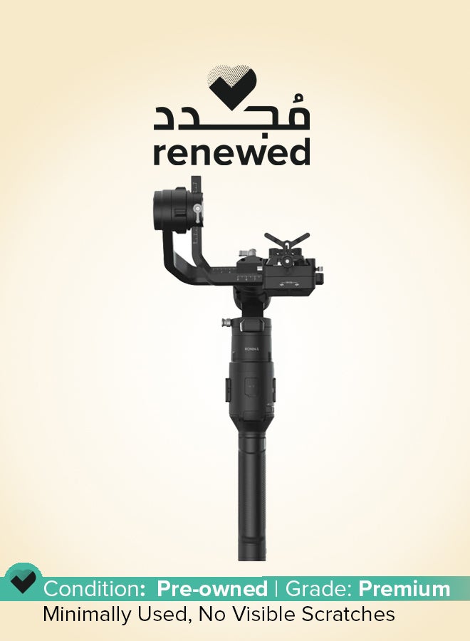 دي جي آي مجموعة رونين-إس الأساسية المجددة - مثبت كاميرا جيمبال ثلاثي المحاور محمول لكاميرات DSLR وكاميرات ميرورليس حتى 8lbs / 3.6kg للوزن لعلامات سوني ونيكون وكانون وباناسونيك لوميكس، أسود - Image 1
