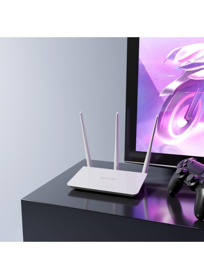 Tenda F3 N300 WiFi Router, Wireless Router up to 300 Mbps in 2.4 GHz, WiFi Access Point with 3 x 5dBi Antennas, 3 LAN/WAN Ports, Parental Control, Guest Network, Easy Setup - Original UK Version - Image 5