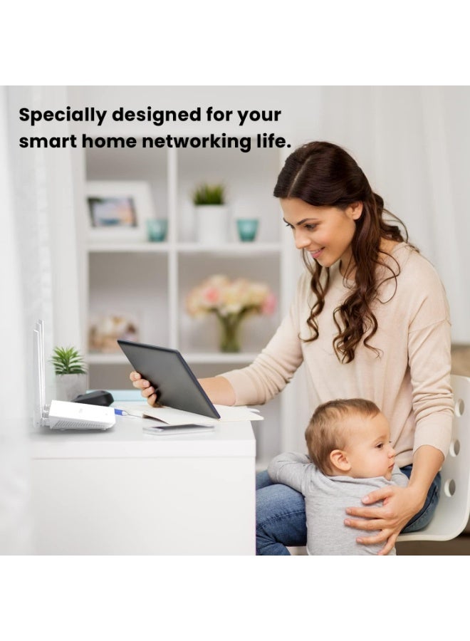 Tenda F3 N300 WiFi Router, Wireless Router up to 300 Mbps in 2.4 GHz, WiFi Access Point with 3 x 5dBi Antennas, 3 LAN/WAN Ports, Parental Control, Guest Network, Easy Setup - Original UK Version - Image 3