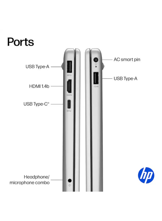 HP fd0113dx  Laptop With 15.6-inch HD LED Display, Intel Core i3 - N305 Processor/8GB RAM/128GB SSD/Intel UHD Graphics/Window 11 Home English SILVER - Image 5