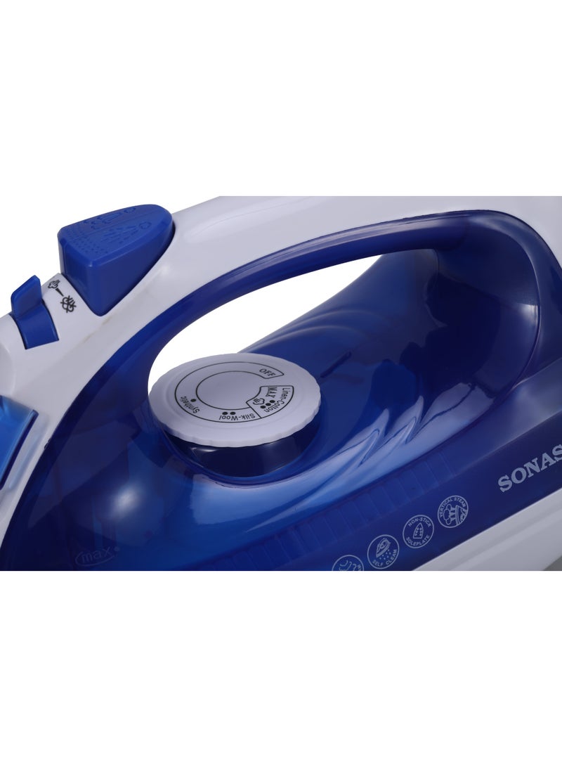 SONASHI Steam Iron with Ceramic Coated Soleplate, 220ML Water Tank, Powerful Steam Burst, Adjustable Thermostat with Spray Iron Feature, Self-Clean Function, For All Types of Fabric, SI-5077N Blue 2000W 220 ml 2000 W SI-5077N Dark Blue - Image 5