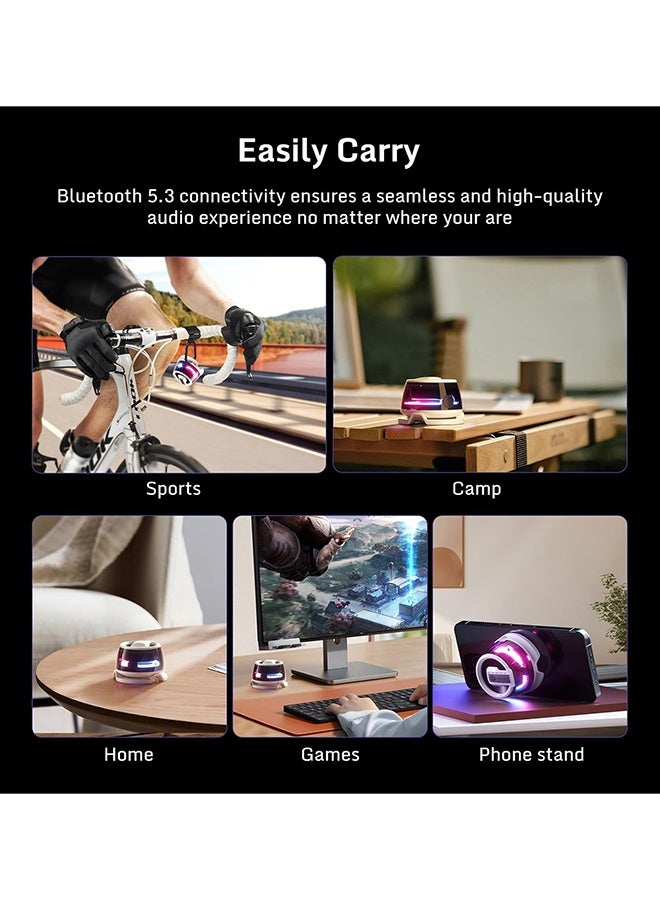 زد تي اي مكبر صوت نوبيا روك، مكبر صوت بلوتوث محمول مغناطيسي، تصميم شفاف سيبراني، 3 واط مضخم صوت - Image 5