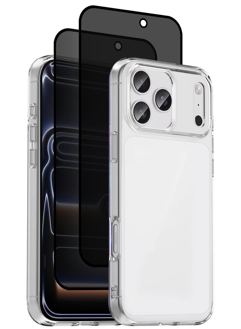 مارجون 3 عبوات غلاف TPU شفاف لجهاز iPhone 17 Pro - غلاف واحد مع واقيين للشاشة الخصوصية - حماية مضادة للصدمات ومقاومة للخدوش مع تصميم نحيف متوافق مع الشحن اللاسلكي - Image 1