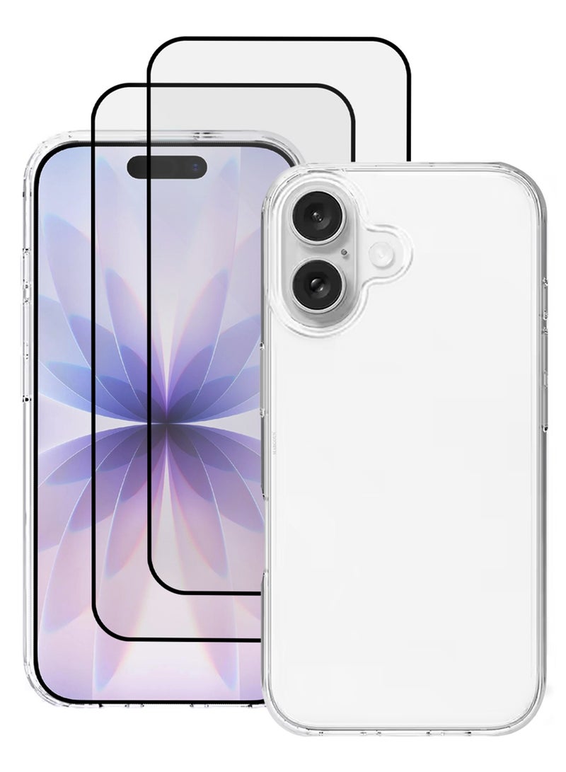 MARGOUN 3 Packs TPU Clear Case for iPhone 17 Slim Design, One Case Two 3D Screen Protectors, Shockproof Protection, Scratch-Resistant Cover with Enhanced Grip, Wireless Charging Compatible - Clear-3 - Image 1