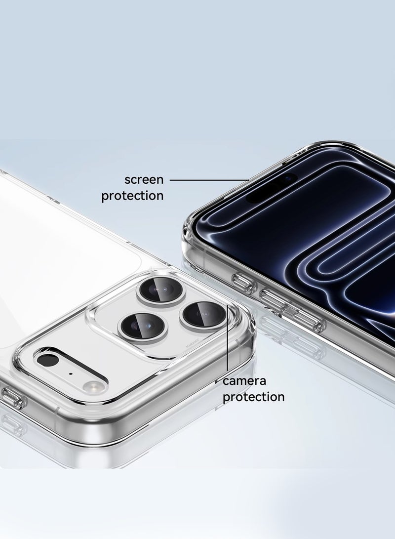 مارجون 3 Packs TPU Clear Case for iPhone 17 Pro Slim Design, One Case Two 3D Screen Protectors, Shockproof Protection, Scratch-Resistant Cover with Enhanced Grip, Wireless Charging Compatible - Clear-3 - Image 5