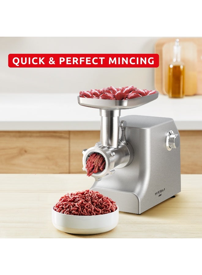 مولينكس Moulinex HV10 Meat Mincer | 8-in-1 Kitchen Appliance |  2200 W Motor | Robust | Versatile | Full set of accessories | ME858DM0 5.5 kg 2200 W ME858DM0 Inox - Image 4