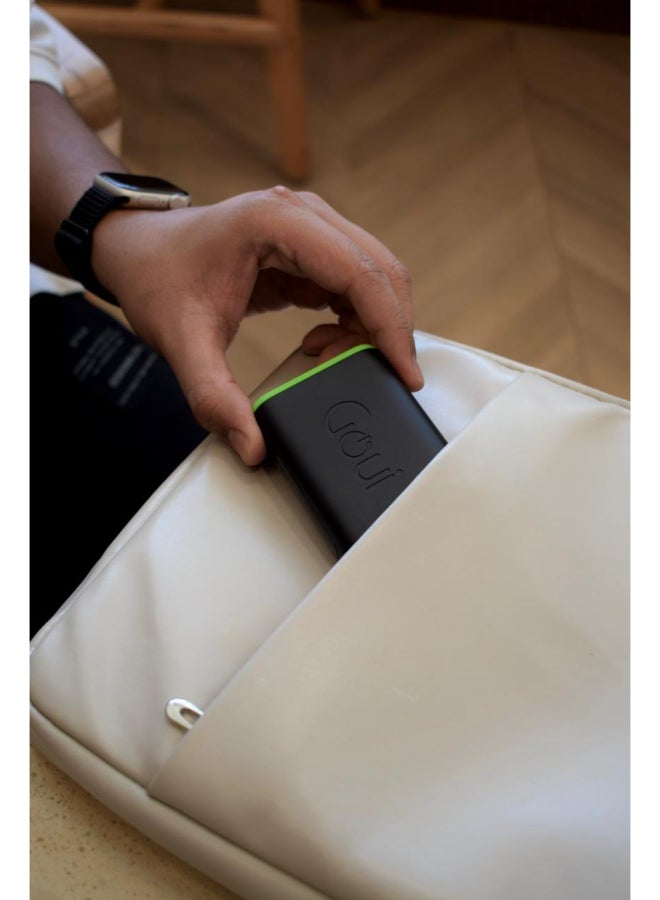 Goui BOLT 10000mAh Power Bank | 20W PD And QC 3.0 Super Fast Charging | Compact, Airline Safe And Travel Ready | Includes Type-C Cable - Black - Image 2