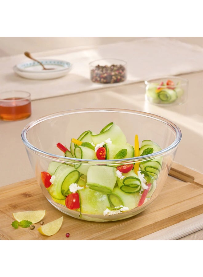 بوروسيل وعاء خلط وتقديم 1.3 لتر | آمن للاستخدام في الفرن والميكروويف والفريزر | مقاوم للخدوش والبقع، خالي من المواد الكيميائية، شفاف كريستالي - Image 1