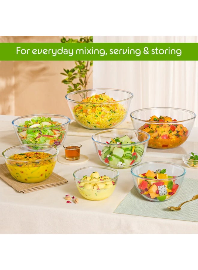 بوروسيل وعاء خلط وتقديم 1.3 لتر | آمن للاستخدام في الفرن والميكروويف والفريزر | مقاوم للخدوش والبقع، خالي من المواد الكيميائية، شفاف كريستالي - Image 2