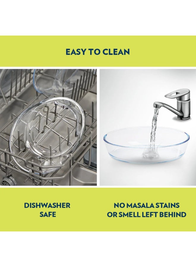 بوروسيل صينية خبز مستطيلة متعددة الاستخدامات، 2.2 لتر | مثالية للجولاب جامون، راسمالاي، راسغولا، المعكرونة والحلويات | آمنة للاستخدام في الفرن والميكروويف والفريزر - Image 5