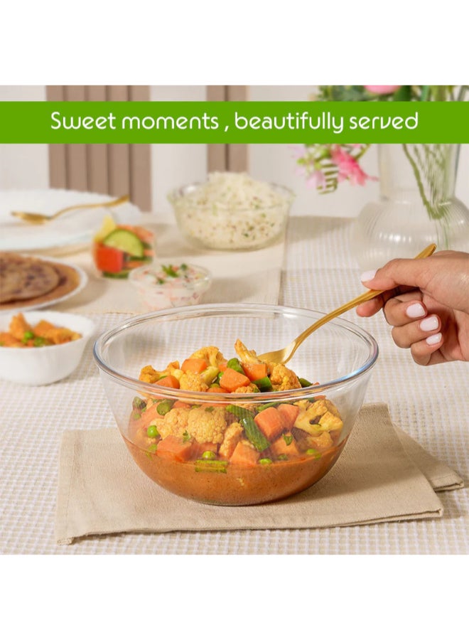 بوروسيل وعاء خلط وتقديم، 2.5 لتر | آمن للاستخدام في الفرن والميكروويف والفريزر | مقاوم للخدوش والبقع، خالي من المواد الكيميائية، شفاف كريستالي - Image 3