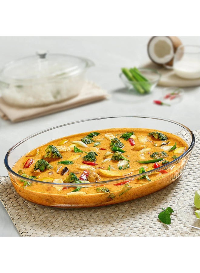 BOROSIL Multi-Purpose Rectangular Baking Dish, 1.6L | Perfect for Gulabjamun, Rasmalai, Rasgulla, Pastas & Halwa | Oven, Microwave & Freezer Safe White 1.6Liters - Image 4