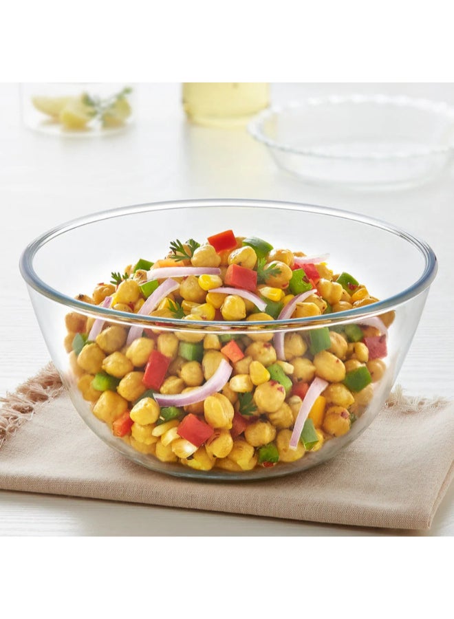 بوروسيل وعاء خلط وتقديم، 3.5 لتر | آمن للاستخدام في الفرن والميكروويف والفريزر | مقاوم للخدوش والبقع، خالي من المواد الكيميائية، شفاف كريستالي - Image 1