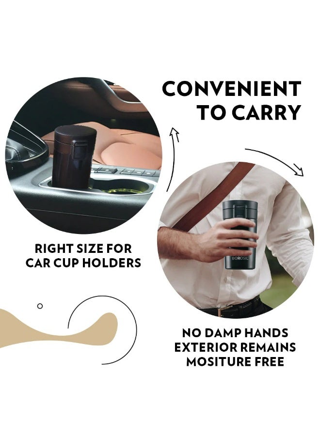 بوروسيل كوب كوفي ميت المعزول، 380 مل، أسود - Image 4