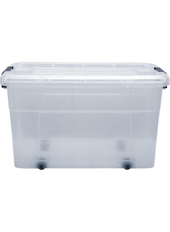 اسكيوب 100L Clear Plastic Storage Box with Lockable Lid clear - Image 5