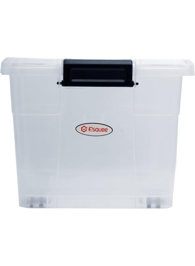 اسكيوب 100L Clear Plastic Storage Box with Lockable Lid clear - Image 4