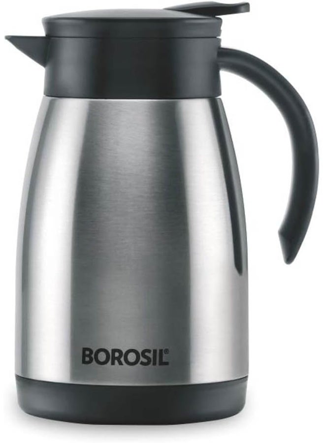 بوروسيل Borosil Vacuum Insulated Stainless Steel Teapot | Tea Pot | Thermal Flask | Thermos | Carafe | Jug | Coffee Pot | For Water, Coffee, Tea | 1.5 Liter SILVER - Image 1