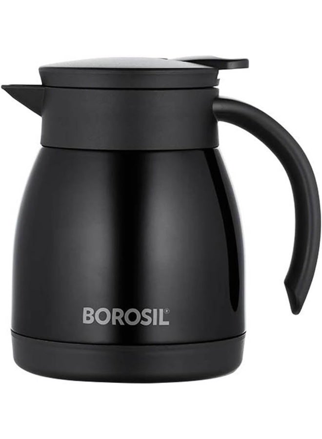 بوروسيل Borosil Vacuum Insulated Stainless Steel Teapot | Tea Pot | Thermal Flask | Thermos | Carafe | Jug | Coffee Pot | For Water, Coffee, Tea | Black 500 Ml BLACK - Image 1