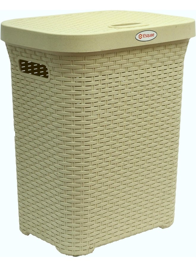 ESQUBE Beige Laundry Basket with Lid - 50L beige - Image 1