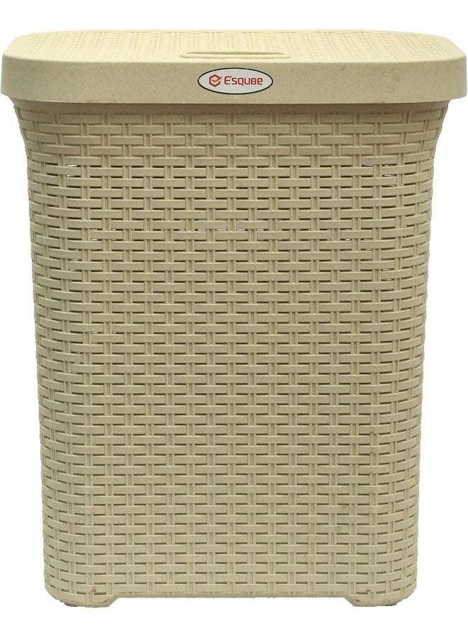 ESQUBE Beige Laundry Basket with Lid - 50L beige - Image 4