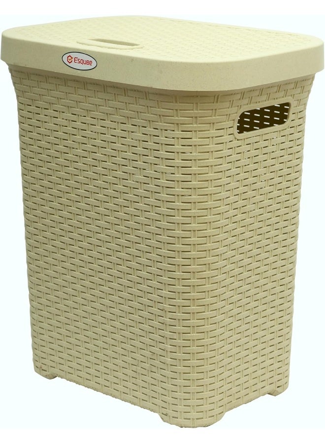 ESQUBE Beige Laundry Basket with Lid - 50L beige - Image 3