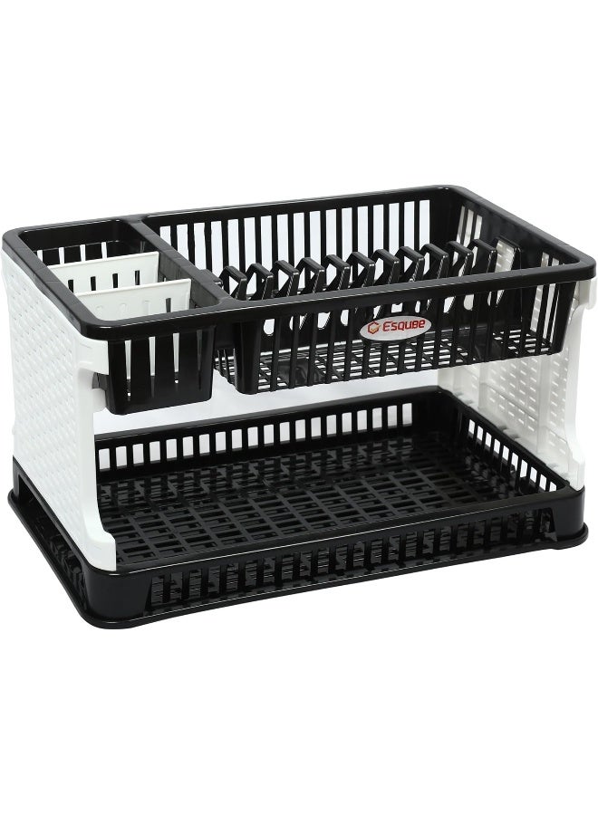ESQUBE Titan 2-Layer Kitchen Dish Rack Black & White - Image 4