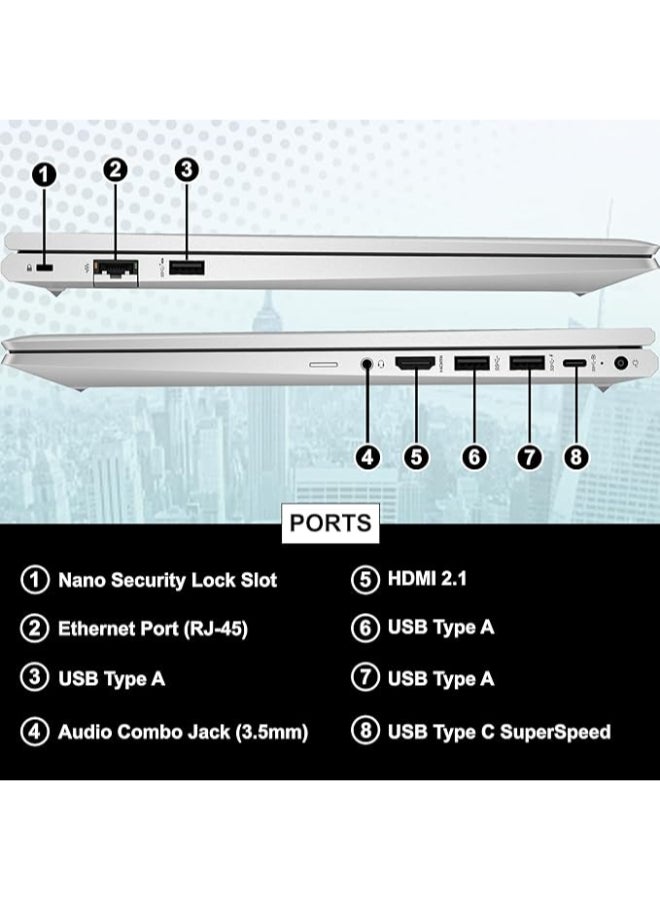 HP (Upgraded Version) ProBook 455 G10 (2024) Laptop With 15.6" FHD Display, AMD Ryzen 7 7730U Processor/16GB RAM/1TB SSD/AMD Graphics/Windows 11 Pro  Pike English Pike Silver - Image 3
