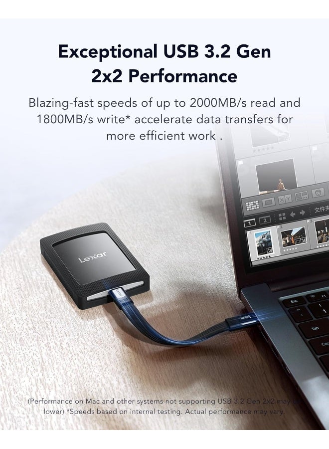 Lexar External Portable SSD 1TB, USB3.2 Gen2*2, up to 2000MB/s read, up to 1800MB/s write ( With Magnetic Set ) 1 TB - Image 3