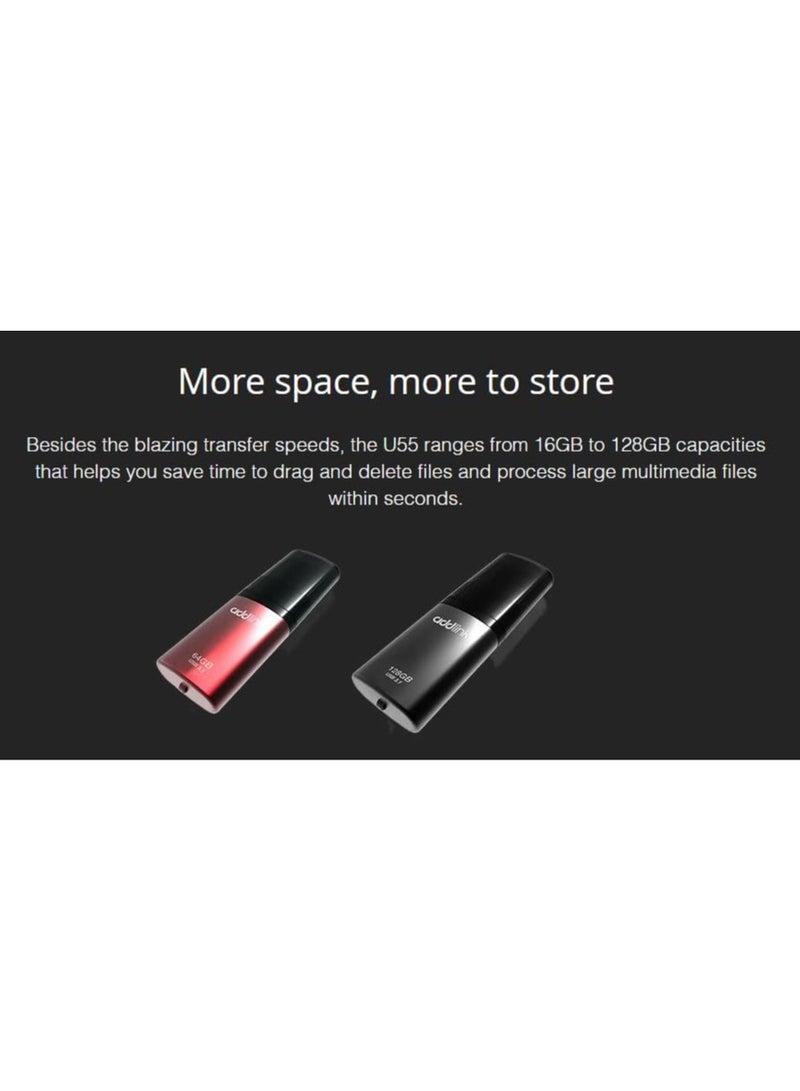 addlink 128GB USB Flash Drive 3.1 U55 Gen 1 Super Fast Pendrive with Aluminium Body - High Speed Jump Drive Memory Stick 128 GB - Image 4