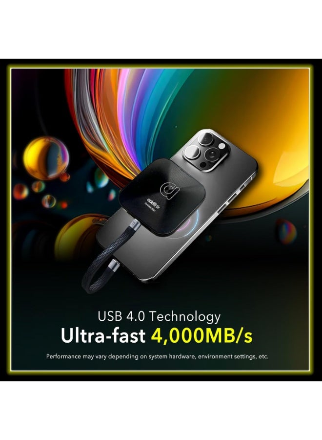 آدد لينك P30 2TB SSD خارجي محمول مع Magsafe، يصل إلى 4,000MB/s، USB نوع C 4.0 40Gbps، دعم تخزين فيديو iPhone ProRes 4K، متوافق مع PC Laptop Mac Windows Linux Android - Image 4