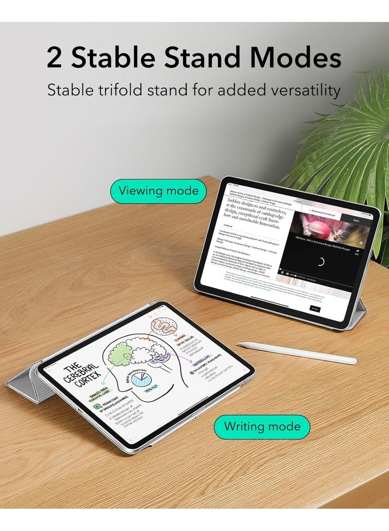 اي اس ار حافظة آيباد إير 13 بوصة M3/M2 (2025/2024)، آيباد برو 12.9 الجيل 6/5/4، تثبيت مغناطيسي قوي، حافظة ثلاثية قابلة للطي نحيفة، تدعم قلم برو وقلم (USB-C)، سلسلة ريبوند، رمادي - Image 4