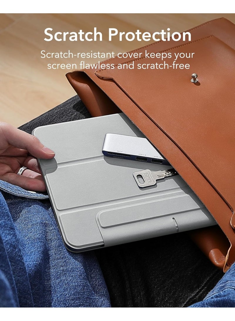 اي اس ار حافظة آيباد إير 13 بوصة M3/M2 (2025/2024)، آيباد برو 12.9 الجيل 6/5/4، تثبيت مغناطيسي قوي، حافظة ثلاثية قابلة للطي نحيفة، تدعم قلم برو وقلم (USB-C)، سلسلة ريبوند، رمادي - Image 3