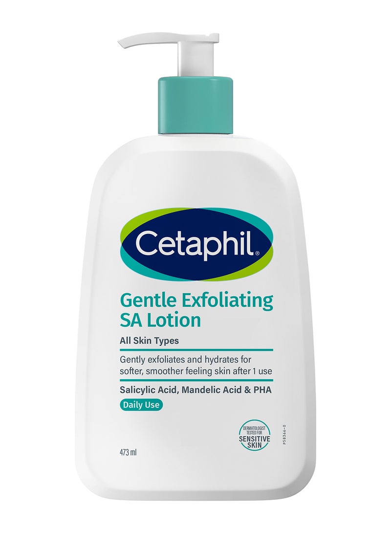 Cetaphil Gentle Exfoliating Sa Lotion, Lightweight Moisturizer For All Skin Types, 473 Ml Pump Bottle, Salicylic Acid, Mandelic Acid & Gluconolactone, Gently Exfoliates, Dermatologist Recommended Brand, Pump Bottle - White 473ml - Image 1