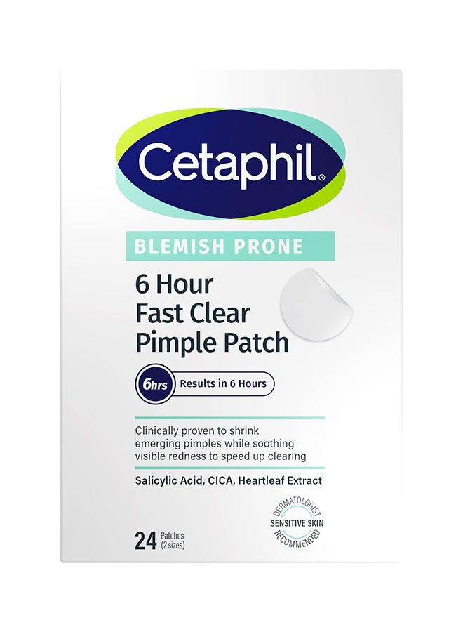Cetaphil Blemish Prone 6 Hours Fast Clear Pimple Patches, Ultra-Thin Salicylic Acid Invisible Spot Cover, Improve The Look Of Early-Stage Blemishes | Dermatologist Recommended | 24-Count| White