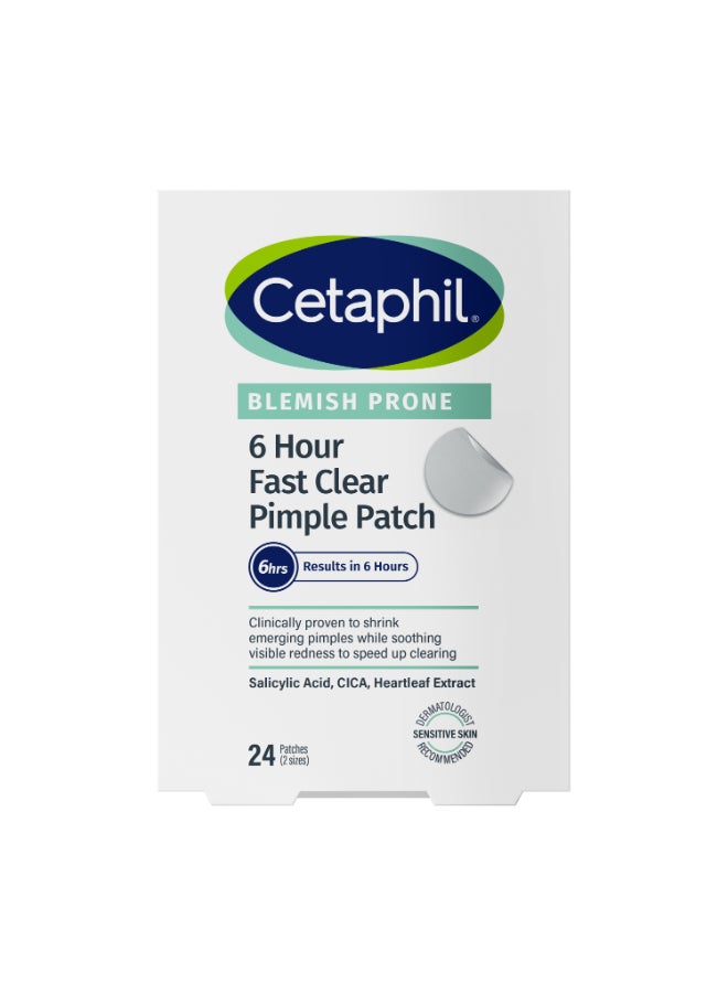 Cetaphil Blemish Prone 6 Hours Fast Clear Pimple Patches, Ultra-Thin Salicylic Acid Invisible Spot Cover, Improve The Look Of Early-Stage Blemishes | Dermatologist Recommended | 24-Count| White - Image 1
