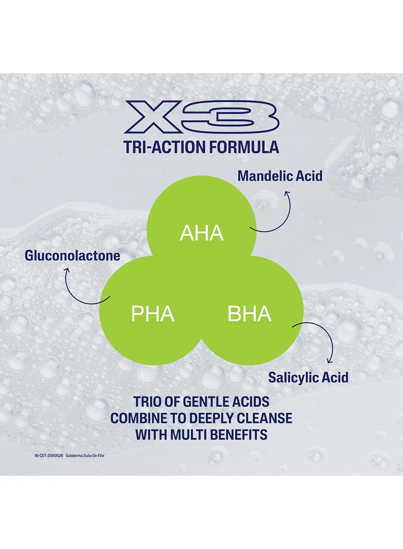 سيتافيل Gentle Exfoliating Sa Cleanser, Foaming Gel Cleanser For All Skin Types, Salicylic Acid, Mandelic Acid & Gluconolactone, Gently Exfoliates, Dermatologist Recommended Brand,  Pump Bottle - Transperant 236ml - Image 3