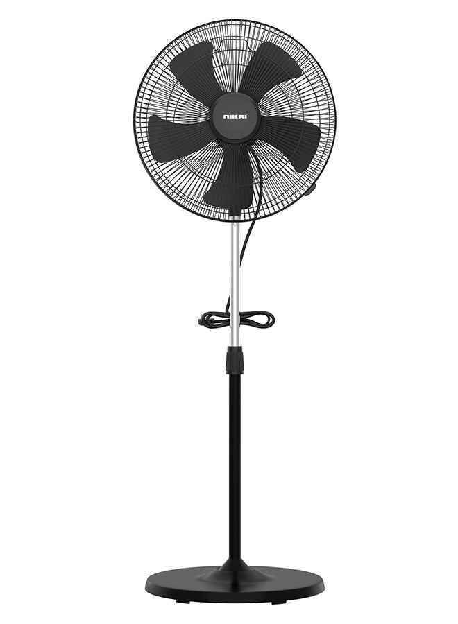 نيكاي مروحة قائمة ثقيلة 18 بوصة بمحرك AC قوي 165 واط، 5 سرعات قوية و5 شفرات AS، دوران 80° + ارتفاع قابل للتعديل 25°، مروحة قاعدة مثالية للاستخدام الصناعي والمنزلي والمكتبي - ضمان 2 سنوات - Image 1