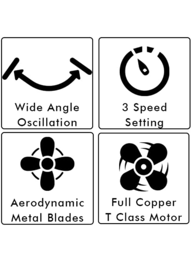 NIKAI 16-Inch Premium Stand Fan, 4 Blade High-Speed, Adjustable Height & Oscillation, Cooling Fan for Home And Office Use - 2 Year Warranty - 60 W NPF169CMX Silver - Image 3