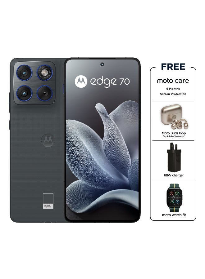 Motorola Edge 70 Dual SIM 5G 12 RAM 512GB Gadget Grey With Pre order Free Gifts - Middle East Version - Image 1