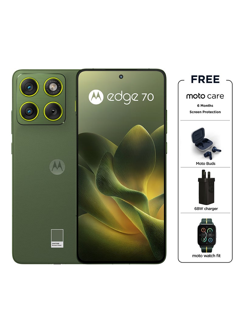 Motorola Edge 70 Dual SIM 5G 12 RAM 512GB Bronze Green With Free Gifts - Middle East Version - Image 1