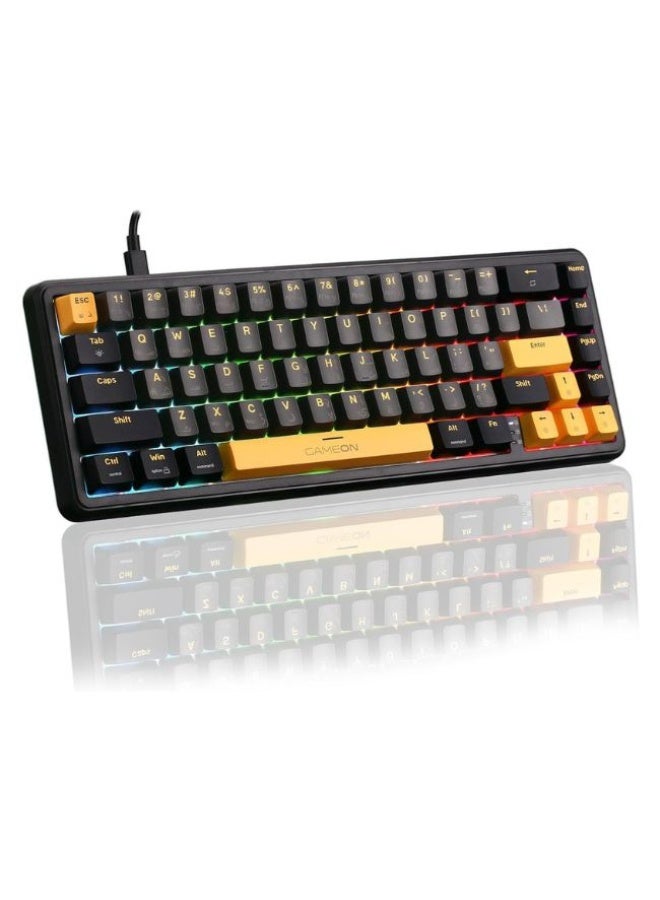 جايم أون GOMGK68-RS لوحة مفاتيح ألعاب ميكانيكية سلكية RGB مغناطيسية بنسبة 60% ، تصميم قابل للتبديل الساخن بـ 67 مفتاح ، مفتاح خطي وردي ، كابل Type-C ، معدل استجابة 8K ، تخطيط إنجليزي/عربي ، تحكم برمجي مخصص - Image 1