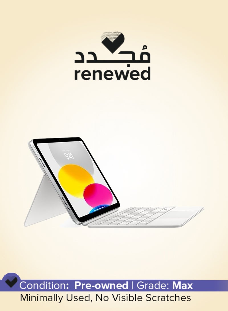 ابل  Renewed - Magic Keyboard Folio: iPad Keyboard for iPad (A16 and 10th Gen) - Arabic white - Image 1