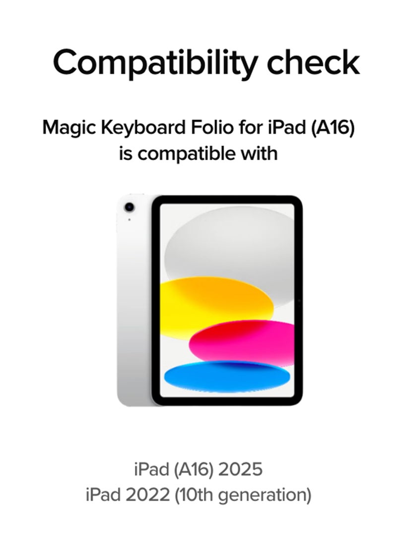 ابل  Renewed - Magic Keyboard Folio: iPad Keyboard for iPad (A16 and 10th Gen) - Arabic white - Image 2