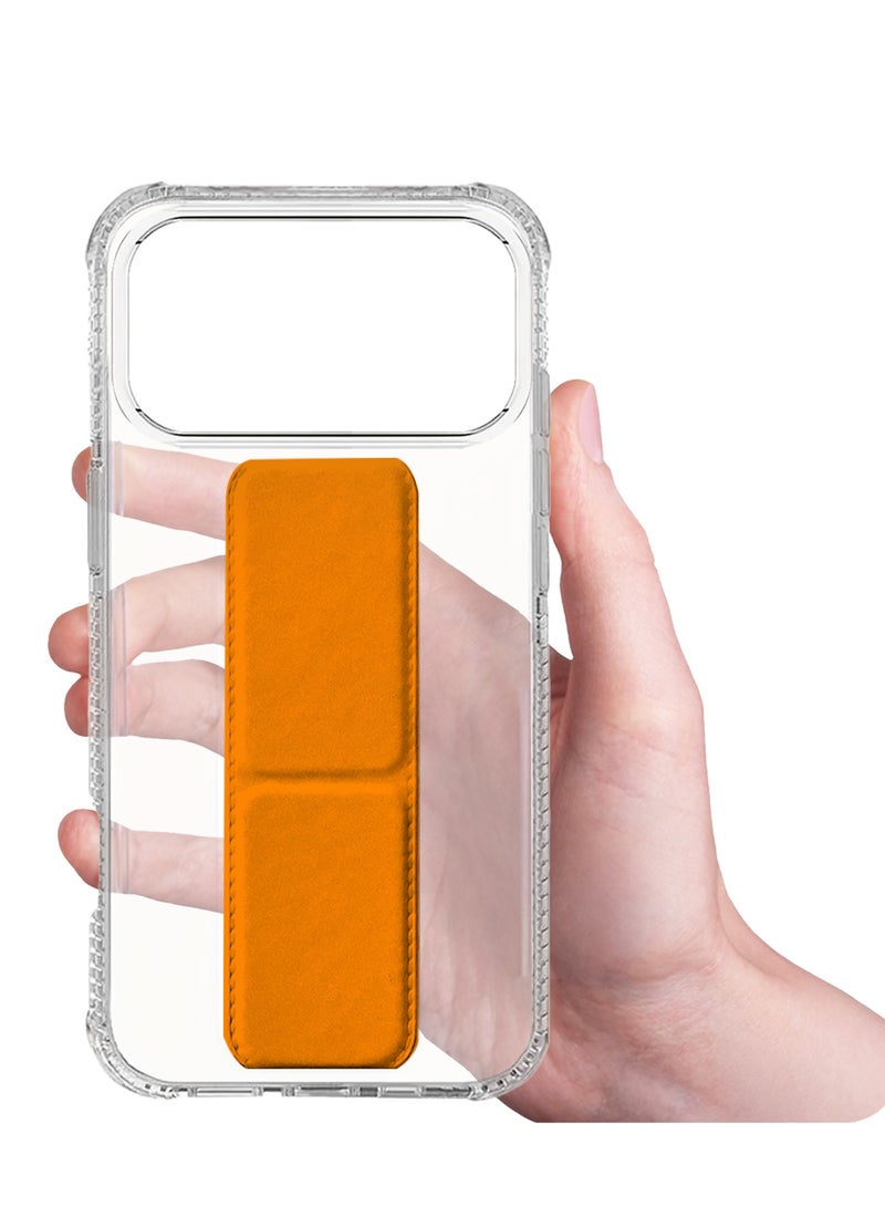 MARGOUN Finger Grip Clear Case Cover for iPhone 17 Pro Max - Kickstand Car Magnetic Holder Multi-function Protective Two-in-one Case - Cosmic Orange-1 - Image 2