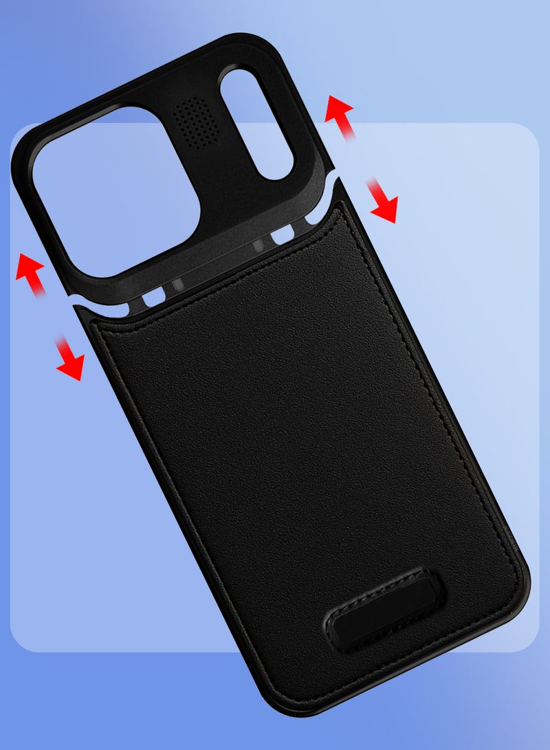 مارجون حافظة معدنية من الألمنيوم والجلد مع MagSafe لجهاز iPhone 17 Pro Max - مع العلاج بالروائح - حماية عدسة مضادة للصدمات - - Image 2