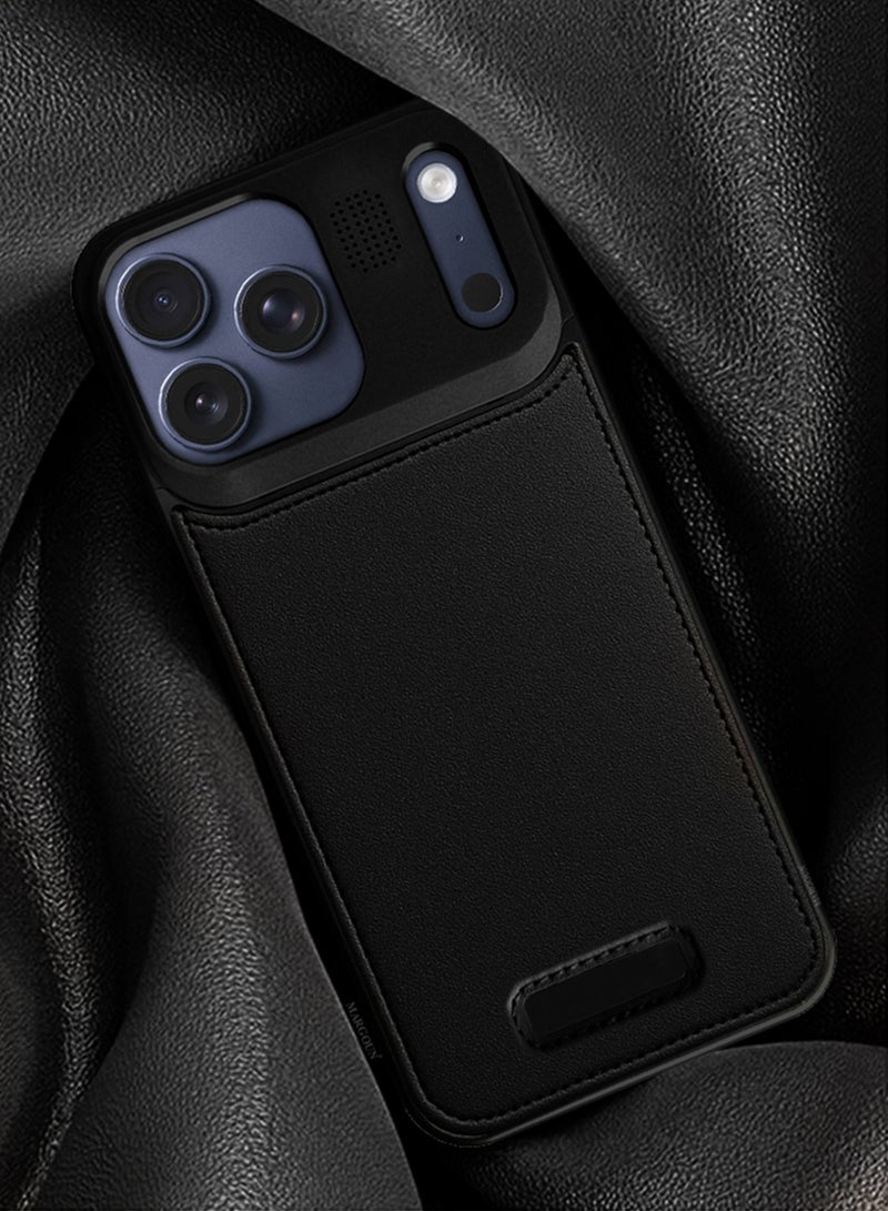 مارجون حافظة معدنية من الألمنيوم والجلد مع MagSafe لجهاز iPhone 17 Pro Max - مع العلاج بالروائح - حماية عدسة مضادة للصدمات - - Image 3