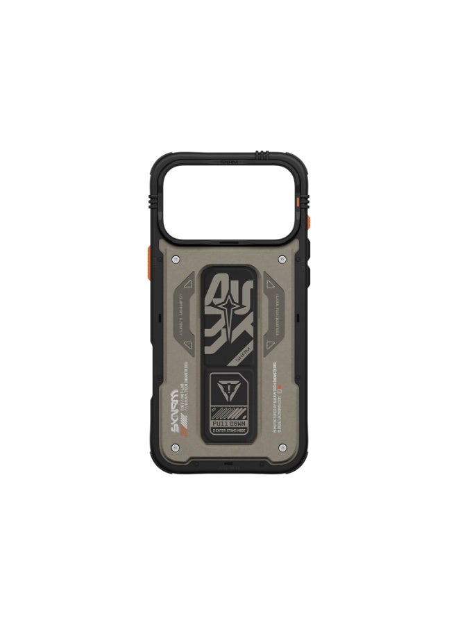 إسكينارما حافظة AEGIS GREY لهاتف iPhone 17 Pro Max | جلد نباتي | MagSafe | قاعدة مدمجة | حماية من السقوط حتى 8 أقدام - Image 1