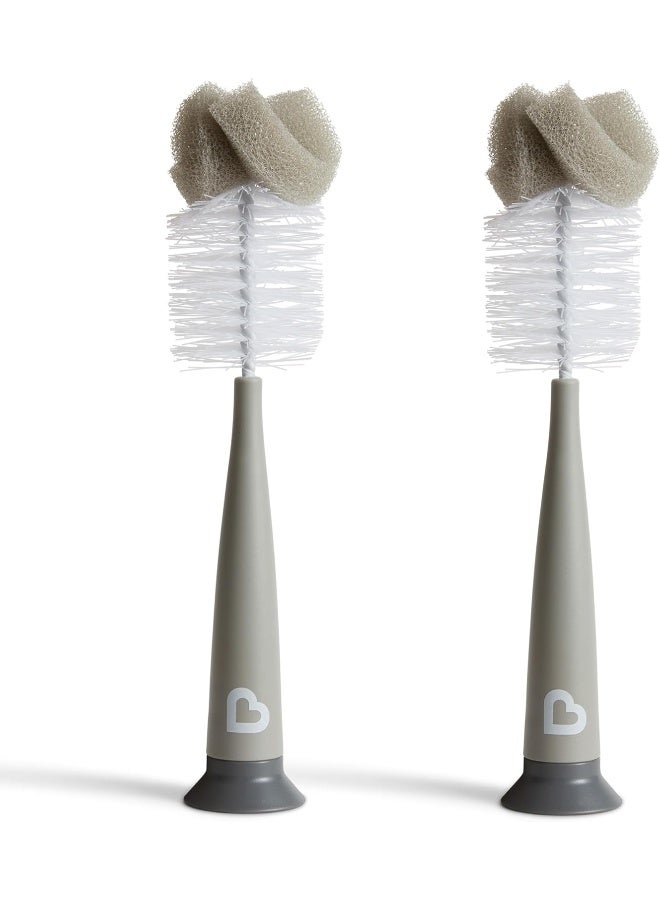 مونشكين Munchkin® Sponge™ Bottle Brush, Modern Design, 2 Pack, Grey - Image 1