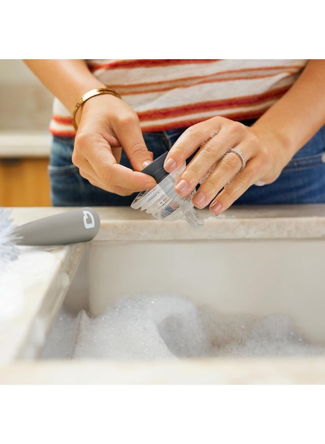 مونشكين Munchkin® Sponge™ Bottle Brush, Modern Design, 2 Pack, Grey - Image 5