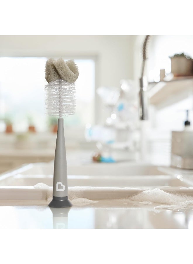 مونشكين Munchkin® Sponge™ Bottle Brush, Modern Design, 2 Pack, Grey - Image 3